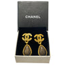 シャネル CHANEL ココマーク ティアドロップ イヤリング ブラウン メタル・ウッド アクセサリー