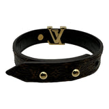 ルイ・ヴィトン LOUIS VUITTON ブレスレット・LVアイコニック#17 ブラウン ゴールド金具 モノグラム/メタル アクセサリー