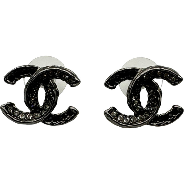 シャネル CHANEL ココマーク ラインストーンピアス シルバー メタル