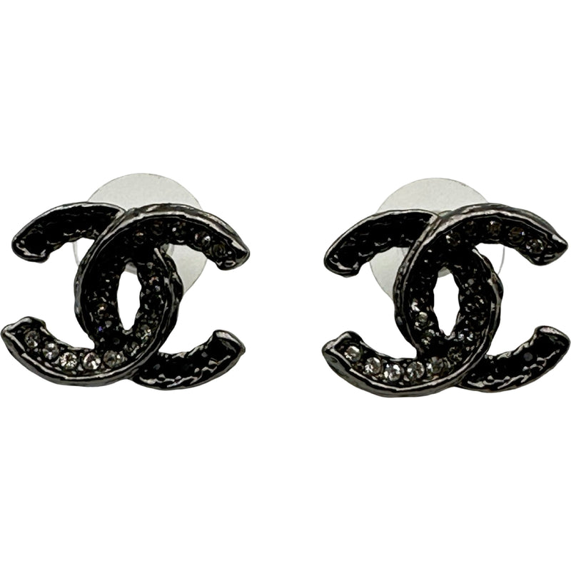 シャネル CHANEL ココマーク ラインストーンピアス シルバー メタル シャネル CHANEL ココマーク ラインストーンピアス シルバー メタル