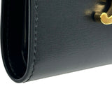 セリーヌ CELINE トリオンフ スモールフラップウォレット 10D783 ブラック シャイニーカーフ レディース 二つ折り財布