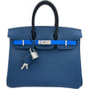 エルメス HERMES バーキン25 トリコロール K刻印 ディープブルー/ブルーイドラ/ノワール エプソン レディース ハンドバッグ