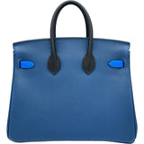 エルメス HERMES バーキン25 トリコロール K刻印 ディープブルー/ブルーイドラ/ノワール エプソン レディース ハンドバッグ