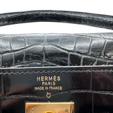 エルメス HERMES ケリー32 外縫い ○L刻 ブラック ゴールド金具 ポロサス レディース ハンドバッグ