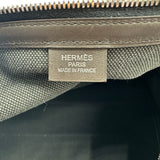 エルメス HERMES ボストンバッグ □Q刻 グレー/ブラウン シルバー金具 トワル/スイフト ユニセックス ボストンバッグ
