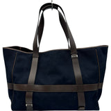 エルメス HERMES アリオン・カバス □N刻 ネイビー/ブラウン シルバー金具 エバーカラー/トワル メンズ トートバッグ