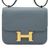 エルメス HERMES コンスタンス3ミニ W刻 ブルーラン ゴールド金具 スイフト レディース ショルダーバッグ
