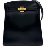 エルメス HERMES ケリースポーツGM ○W刻 ブラック ゴールド金具 ボックスカーフ レディース ショルダーバッグ