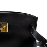 エルメス HERMES ケリースポーツGM ○W刻 ブラック ゴールド金具 ボックスカーフ レディース ショルダーバッグ