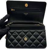 シャネル CHANEL マトラッセ チェーンウォレット AP0250 ブラック ゴールド金具 ラム レディース ショルダーバッグ
