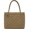 シャネル CHANEL 復刻トート A01804 8番台 ベージュ ゴールド金具 キャビアスキン レディース ハンドバッグ