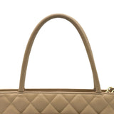 シャネル CHANEL 復刻トート A01804 8番台 ベージュ ゴールド金具 キャビアスキン レディース ハンドバッグ