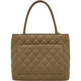 シャネル CHANEL 復刻トート A01804 8番台 ベージュ ゴールド金具 キャビアスキン レディース ハンドバッグ