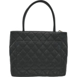 シャネル CHANEL 復刻トート A01804 6番台 ブラック シルバー金具 キャビア レディース ハンドバッグ