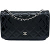 シャネル CHANEL マトラッセ チェーンウォレット A33814 15番台 ブラック シルバー金具 エナメル レディース ショルダーバッグ