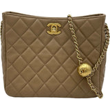 シャネル CHANEL マトラッセココボールスモールホーボー AS3259 ベージュ ゴールド金具 ラム レディース ショルダーバッグ