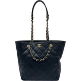 シャネル CHANEL マトラッセ チェーントートバッグ ブラック ゴールド金具 ラムスキン レディース トートバッグ