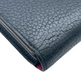 ルイ・ヴィトン LOUIS VUITTON ポルトフォイユ・コメット M63102 ノワール/ホットピンク レザー レディース 長財布