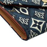 ルイ・ヴィトン LOUIS VUITTON ポルトフォイユ・ヴィクトリーヌ SINCE 1854 M80211 ブルー ジャガード ユニセックス 二つ折り財布