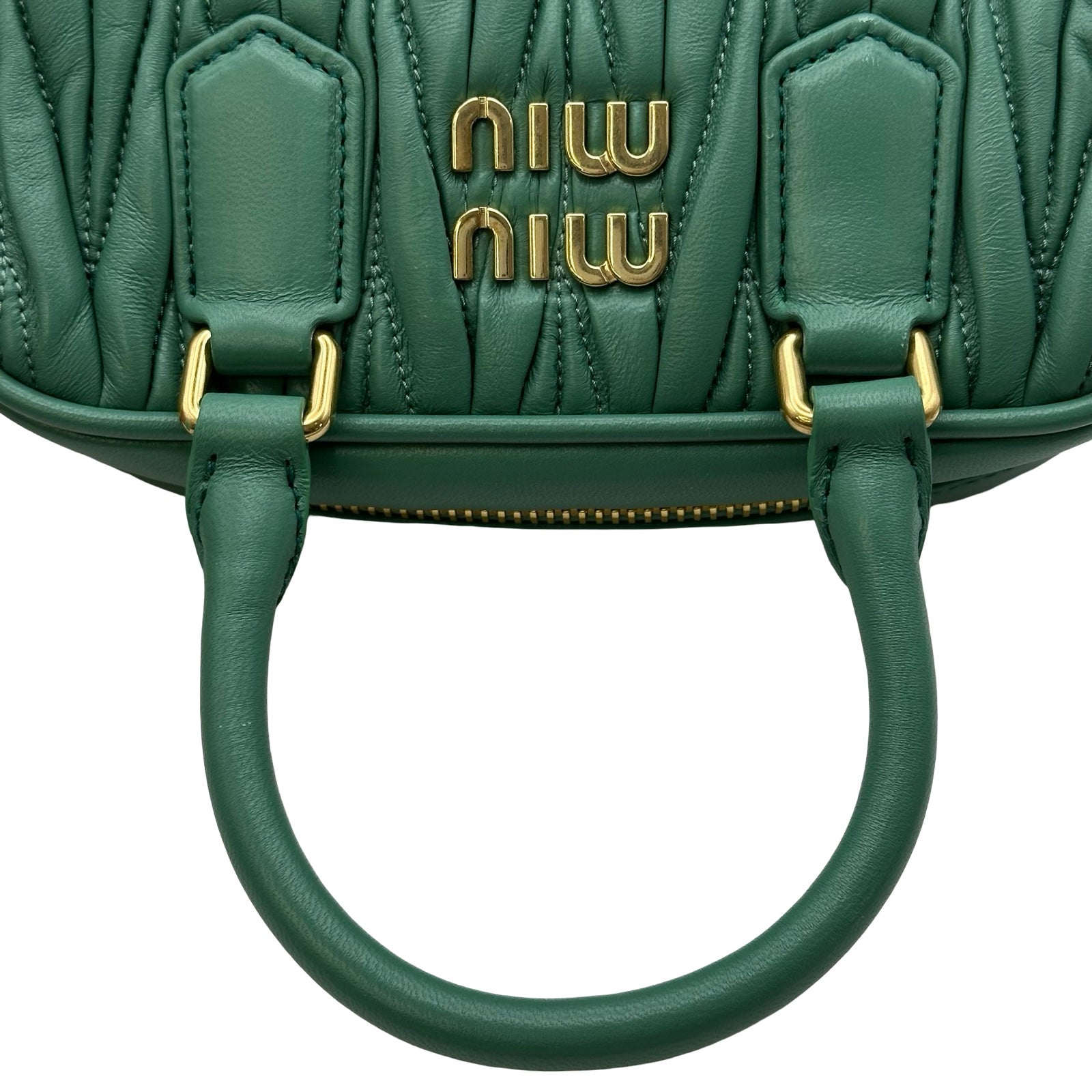 ミュウミュウ miu miu マルカディマテラッセバッグスモール 5BB123 べージュ ゴールド金具 ナッパレザー レディース ショルダーバッグ MIU MIU - ミュウミュウ miu miu マルカディマテラッセバッグスモール
