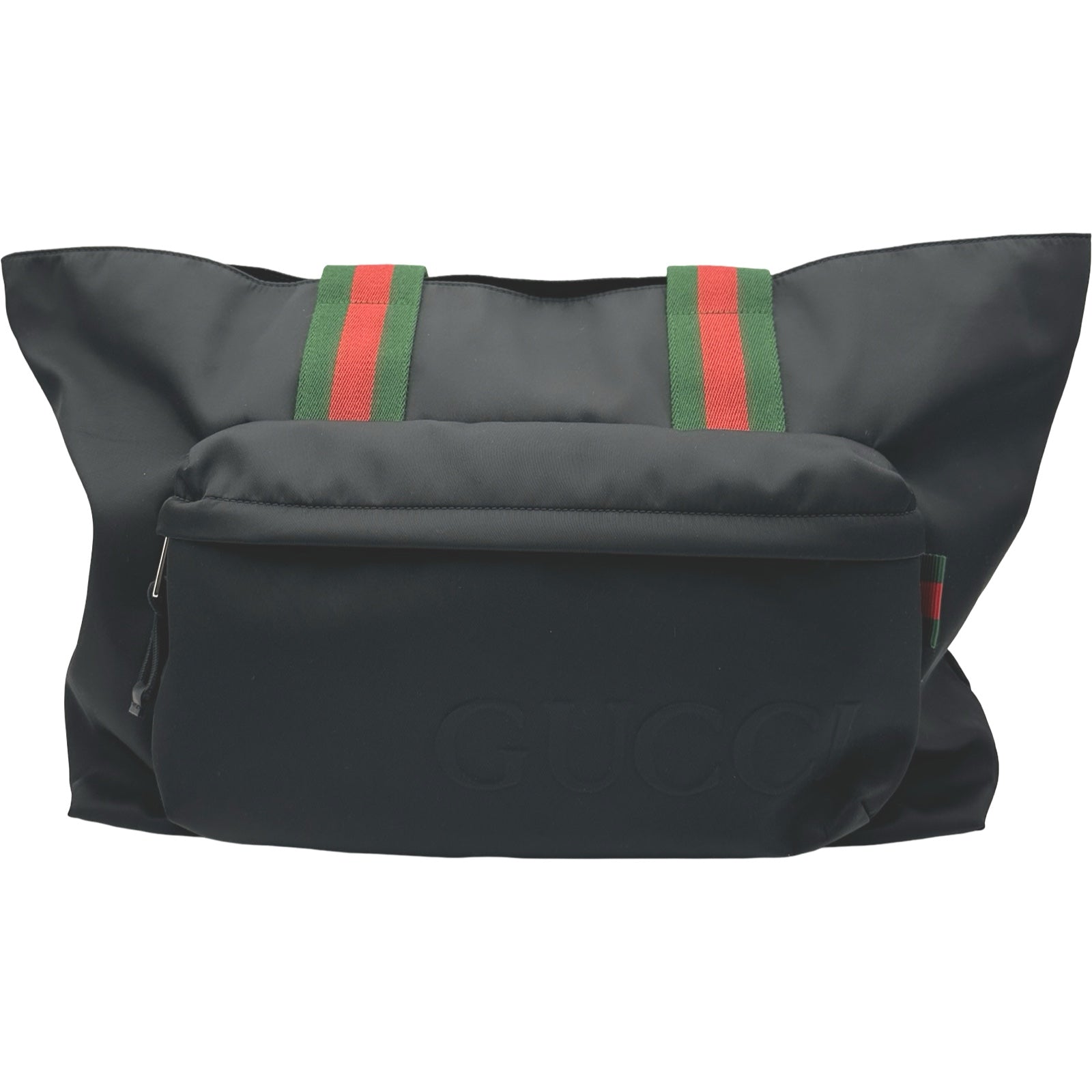 グッチ GUCCI ロゴ ラージ トートバッグ 802172 ブラック ナイロン