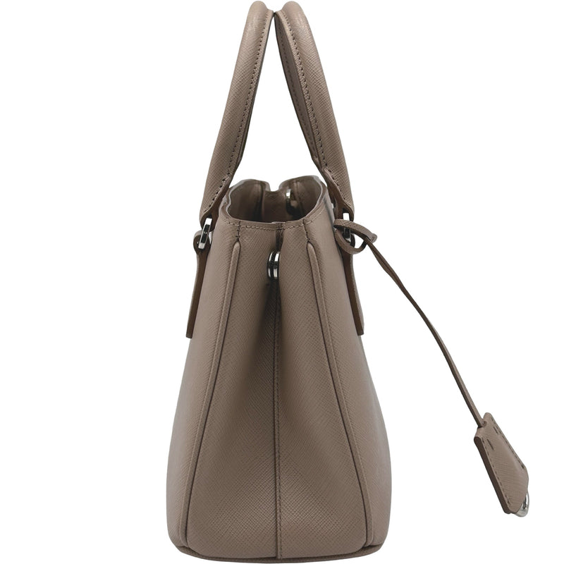 プラダ PRADA ガレリア ミニ 1BA296 ベージュ シルバー金具