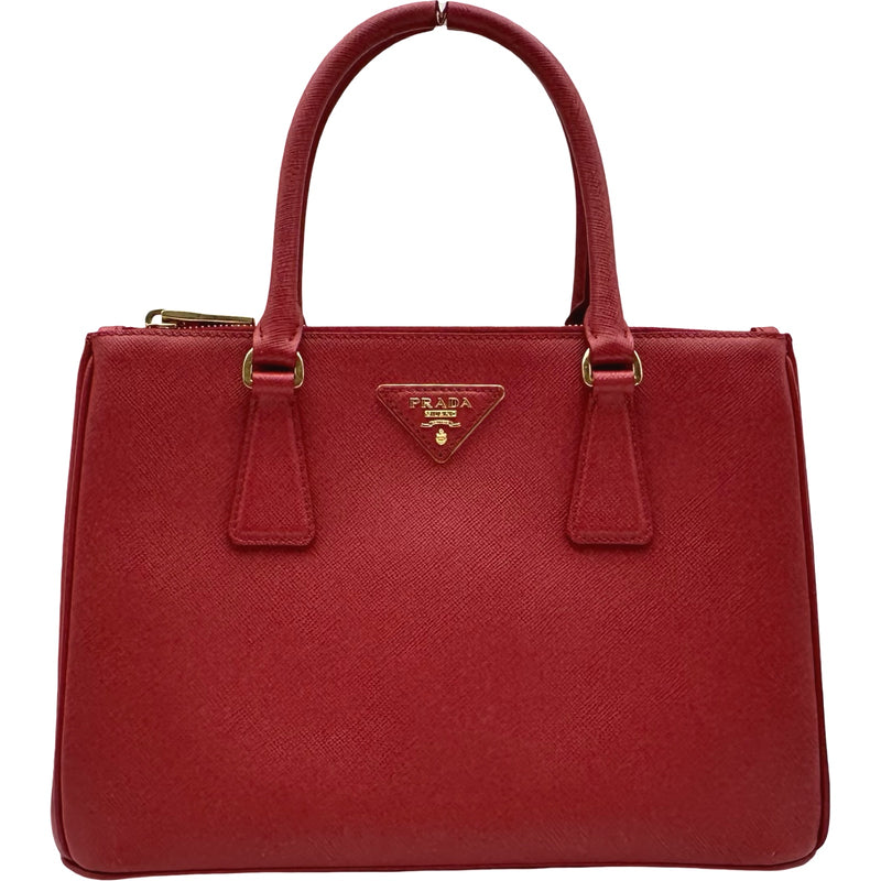 プラダ PRADA ガレリア ミディアム 1BA863 レッド サフィアーノレザー