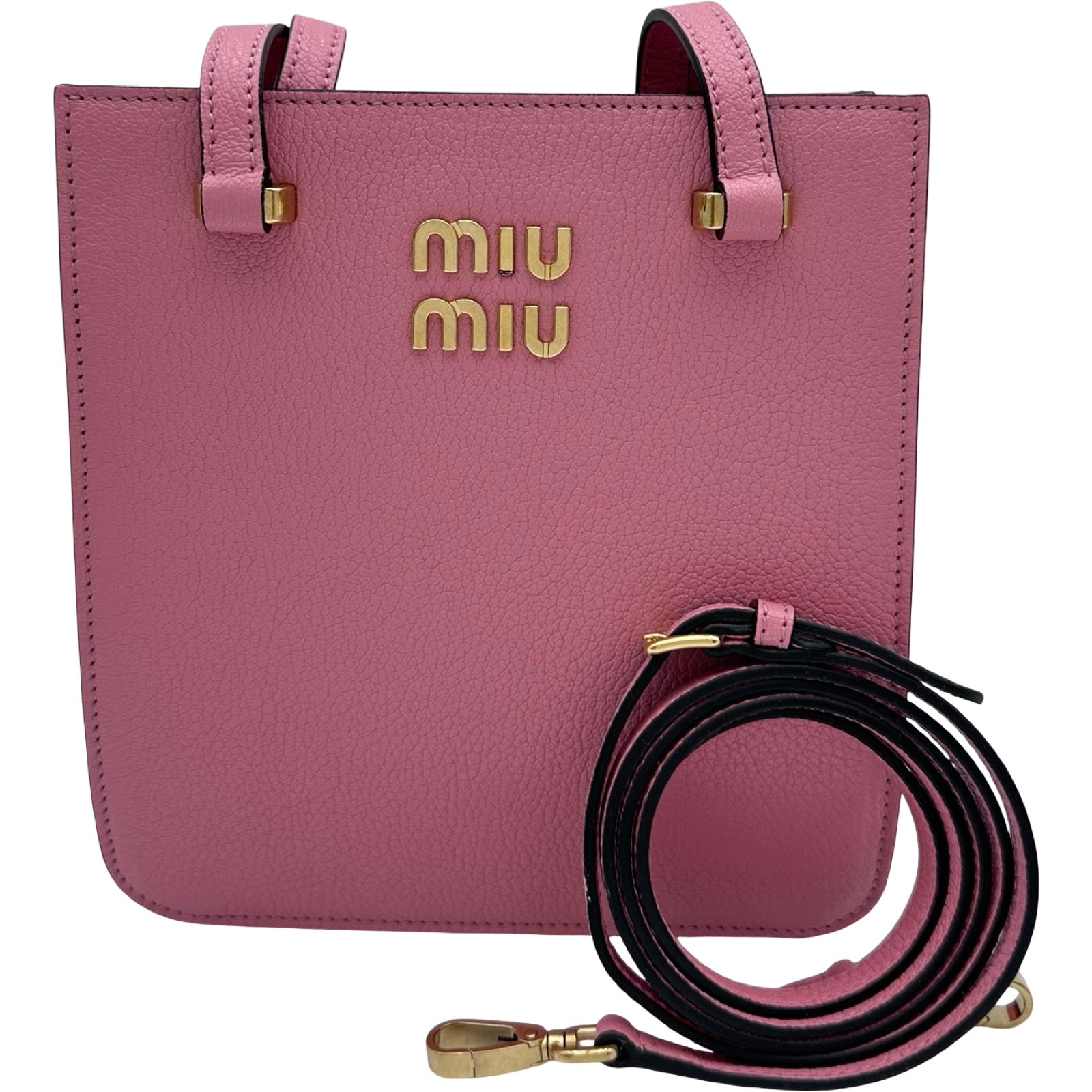 miu miu ハンドバッグ ピンク レザー ゴールド金具 ミュウミュウ miu miu ハンドバッグ 5BA231 ローザ ゴールド金具