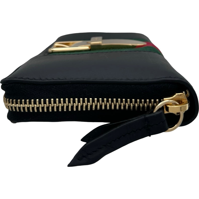 グッチ GUCCI シルヴィ ウォレット 476083 ブラック ゴールド金具 レザー レディース 長財布 グッチ GUCCI シルヴィ ウォレット 476083 ブラック ゴールド金具