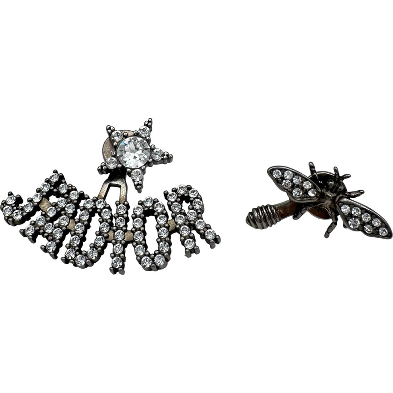 ✨Dior✨ディオール✨CD✨ラインストーン✨リボン✨ヴィンテージ✨ピアス✨ クリスチャン・ディオール Christian Dior ジャディオール ピアス