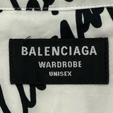 バレンシアガ BALENCIAGA ロゴ総柄長袖シャツ 662983 ホワイト コットン ユニセックス 長袖シャツ