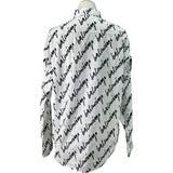 バレンシアガ BALENCIAGA ロゴ総柄長袖シャツ 662983 ホワイト コットン ユニセックス 長袖シャツ