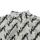 バレンシアガ BALENCIAGA ロゴ総柄長袖シャツ 662983 ホワイト コットン ユニセックス 長袖シャツ