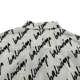 バレンシアガ BALENCIAGA ロゴ総柄長袖シャツ 662983 ホワイト コットン ユニセックス 長袖シャツ