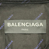 バレンシアガ BALENCIAGA ロゴ総柄長袖シャツ 485971 ブラック コットン メンズ 長袖シャツ
