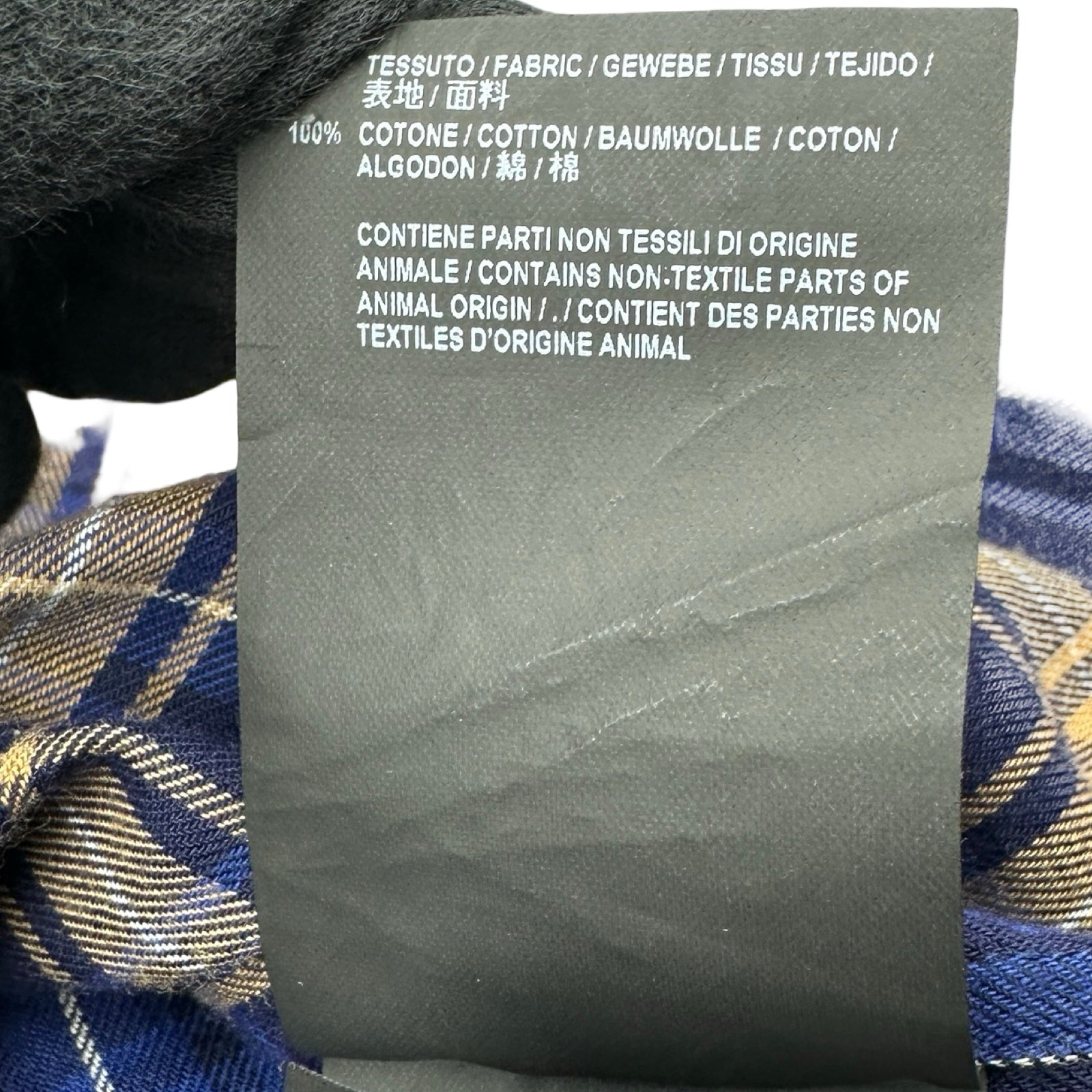 バレンシアガ BALENCIAGA バックロゴチェック長袖シャツ 508465 ブルー