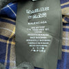 バレンシアガ BALENCIAGA バックロゴチェック長袖シャツ 508465 ブルー コットン メンズ 長袖シャツ