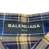 バレンシアガ BALENCIAGA バックロゴチェック長袖シャツ 508465 ブルー コットン メンズ 長袖シャツ