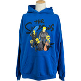 バレンシアガ BALENCIAGA ×the Simpsons ロゴプリントプルオーバーパーカー 674986 ブルー コットン ユニセックス パーカー