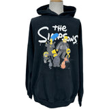 バレンシアガ BALENCIAGA ×The Simpsons ロゴプリントプルオーバーパーカー 674986 ブラック コットン メンズ パーカー