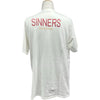 バレンシアガ BALENCIAGA SINNERSロゴ半袖Tシャツ 489862 ホワイト コットン メンズ 半袖Ｔシャツ