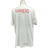 バレンシアガ BALENCIAGA SINNERSロゴ半袖Tシャツ 489862 ホワイト コットン メンズ 半袖Ｔシャツ