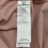 バレンシアガ BALENCIAGA バックフリップロゴ刺繍半袖Tシャツ 764235 ピンク コットン メンズ 半袖Ｔシャツ