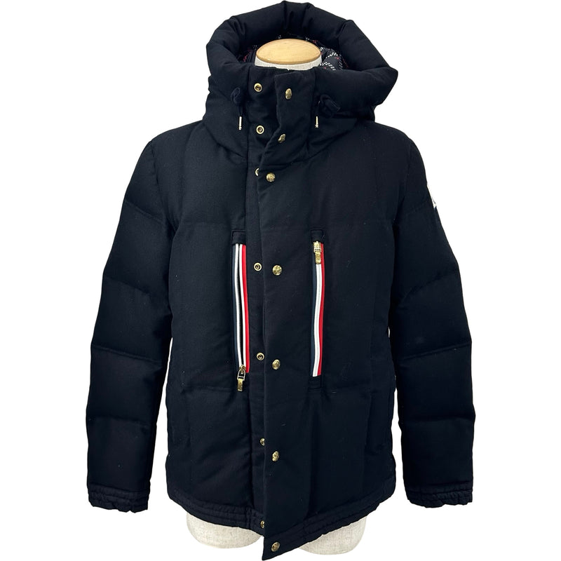 モンクレール ガムブルー GIACCA パイピング ニット ジャケット 2 モンクレールガムブルー MONCLER GAMME BLEU ウール混ダウンジャケット