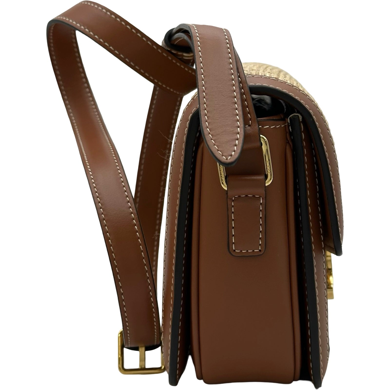 セリーヌ CELINE ティーントリオンフ 188882 ナチュラル/タン ラタン/レザー レディース ショルダーバッグ セリーヌ CELINE ティーントリオンフ 188882 ナチュラル/タン ラタン