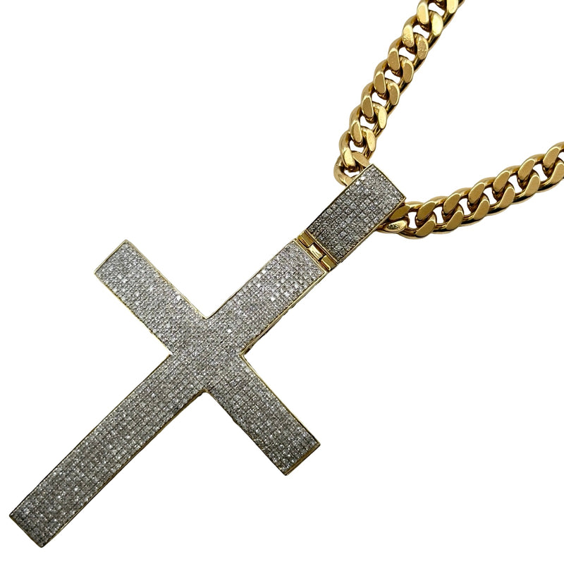 クロスネックレス ゴールド K10/K18 ダイヤモンド ジュエリー | 中古