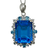 ブルートパーズネックレス ホワイトゴールド K18WG ブルートパーズ ジュエリー