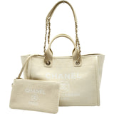 シャネル CHANEL ドーヴィル スモールショッピングバッグ AS3257 ホワイト ゴールド金具 コットンファイバー レディース トートバッグ