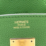 エルメス HERMES バーキン30 B刻 ヴェールユッカ ゴールド金具 トゴ レディース ハンドバッグ