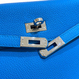 エルメス HERMES ケリー25 C刻 ブルーザンジバル シルバー金具 トゴ レディース ショルダーバッグ